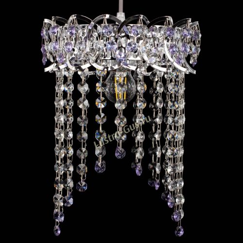 Барная люстра Астра №1 оптикон Фиолетовая в Химках Гусь Хрустальный