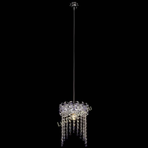 Барная люстра Астра №1 оптикон Фиолетовая в Химках Гусь Хрустальный