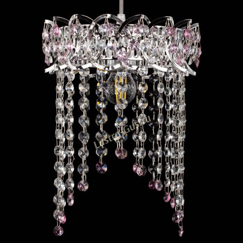 Барная люстра Астра №1 оптикон Розовая в Химках Гусь Хрустальный