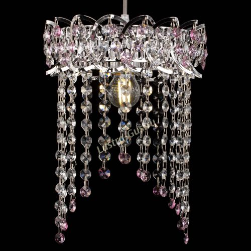 Барная люстра Астра №1 оптикон Розовая в Химках Гусь Хрустальный