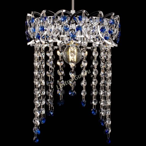 Барная люстра Астра №1 оптикон Синяя в Химках Гусь Хрустальный