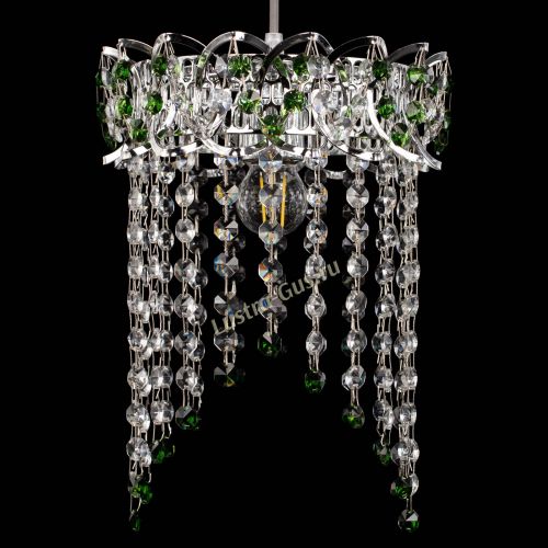 Барная люстра Астра №1 оптикон Зеленая в Химках Гусь Хрустальный