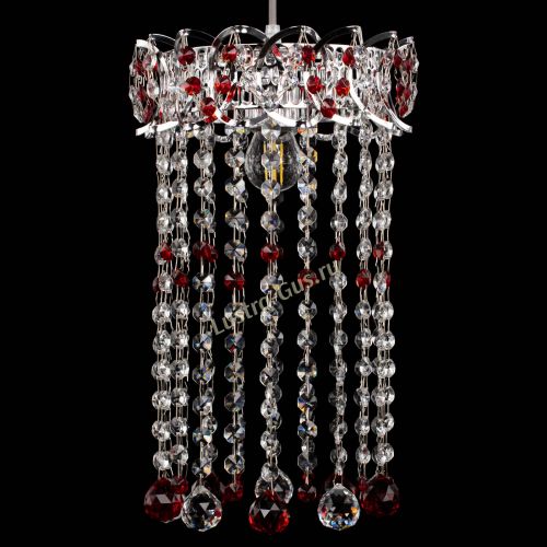Барная люстра Астра №1 шар 30 длинная Красная в Химках Гусь Хрустальный