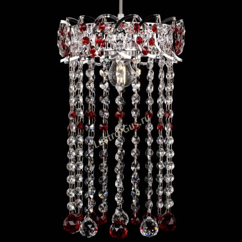 Барная люстра Астра №1 шар 30 длинная Красная в Химках Гусь Хрустальный