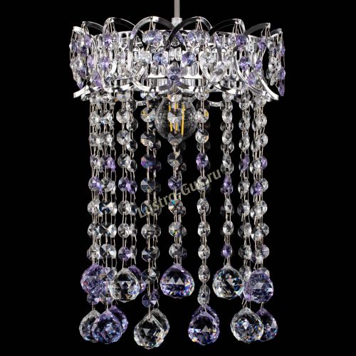 Барная люстра Астра №1 шар 30 фиолетовая в Химках Гусь Хрустальный