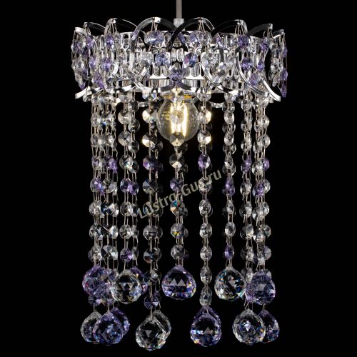Барная люстра Астра №1 шар 30 фиолетовая в Химках Гусь Хрустальный
