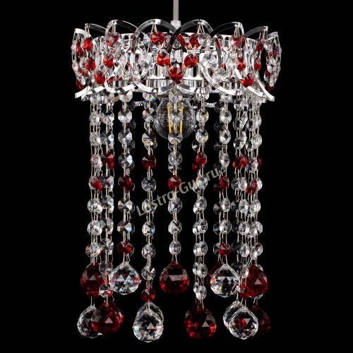 Барная люстра Астра №1 шар 30 красная в Химках Гусь Хрустальный