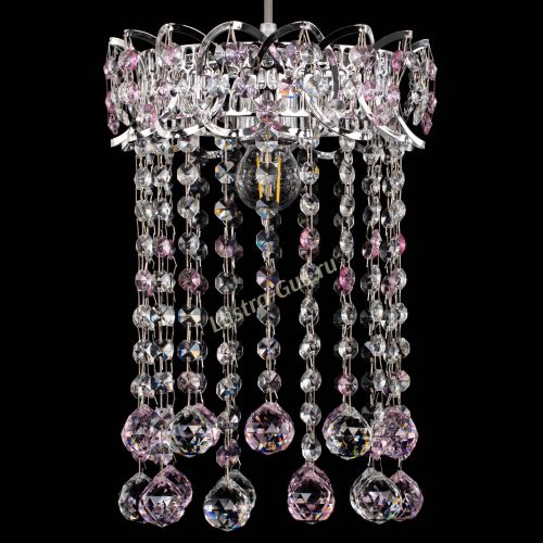 Барная люстра Астра №1 шар 30 розовая в Химках Гусь Хрустальный