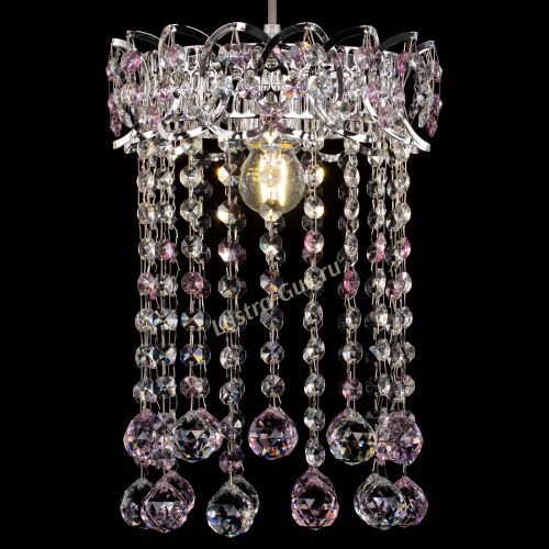 Барная люстра Астра №1 шар 30 розовая в Химках Гусь Хрустальный
