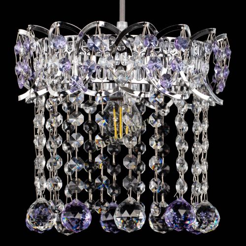 Барная люстра Астра №1 шар фиолетовая в Химках Гусь Хрустальный