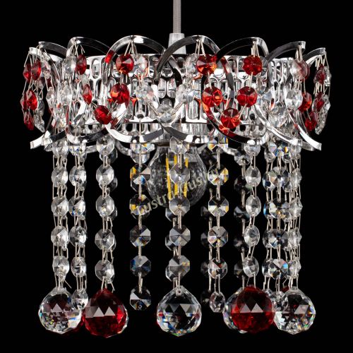 Барная люстра Астра №1 шар красная в Химках Гусь Хрустальный