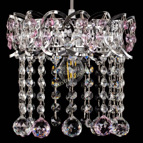 Барная люстра Астра №1 шар розовый в Химках Гусь Хрустальный