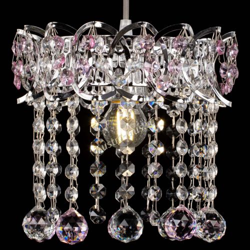 Барная люстра Астра №1 шар розовый в Химках Гусь Хрустальный