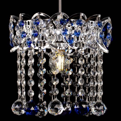 Барная люстра Астра №1 шар синяя в Химках Гусь Хрустальный