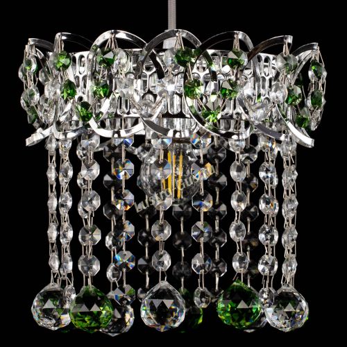 Барная люстра Астра №1 шар зеленая в Химках Гусь Хрустальный