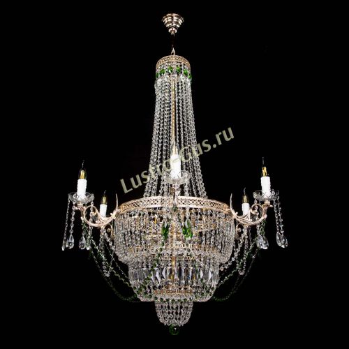 Люстра Елизавета Венеция зеленая в Химках Гусь Хрустальный