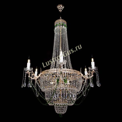 Люстра Елизавета Венеция зеленая в Химках Гусь Хрустальный