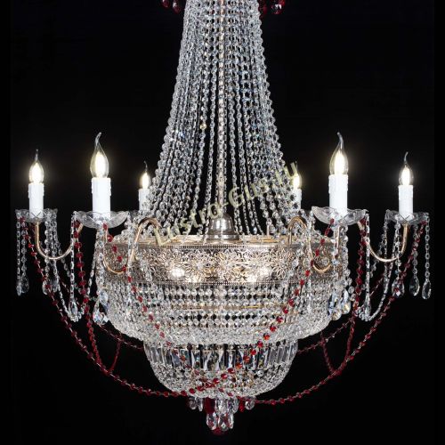 Люстра Елизавета Восток красная в Химках Гусь Хрустальный