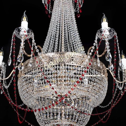 Люстра Елизавета Восток красная в Химках Гусь Хрустальный