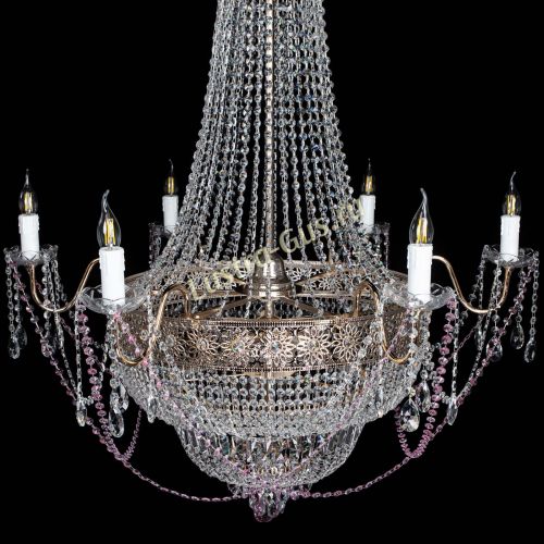 Люстра Елизавета Восток розовая в Химках Гусь Хрустальный