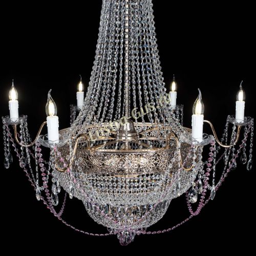 Люстра Елизавета Восток розовая в Химках Гусь Хрустальный