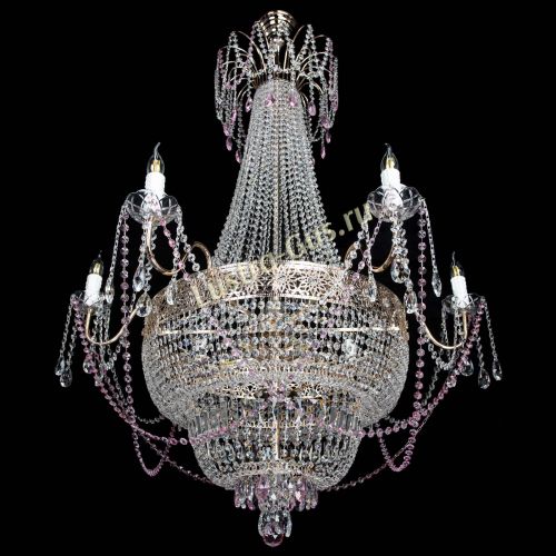 Люстра Елизавета Восток розовая в Химках Гусь Хрустальный