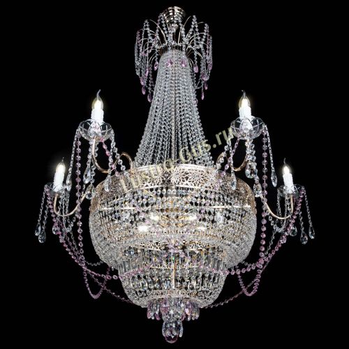 Люстра Елизавета Восток розовая в Химках Гусь Хрустальный