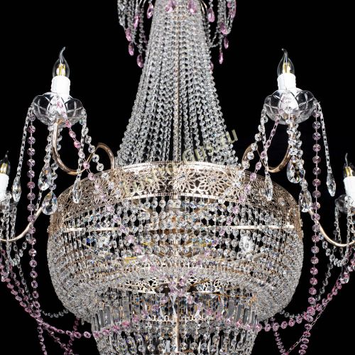 Люстра Елизавета Восток розовая в Химках Гусь Хрустальный