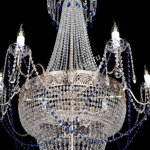 Люстра Елизавета Восток синяя в Химках Гусь Хрустальный