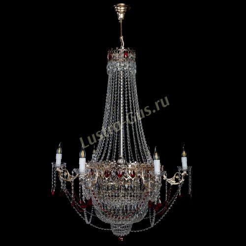 Люстра Елизавета красная в Химках Гусь Хрустальный