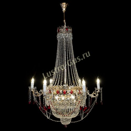 Люстра Елизавета красная в Химках Гусь Хрустальный