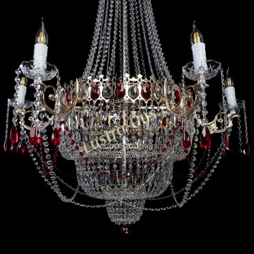 Люстра Елизавета красная в Химках Гусь Хрустальный