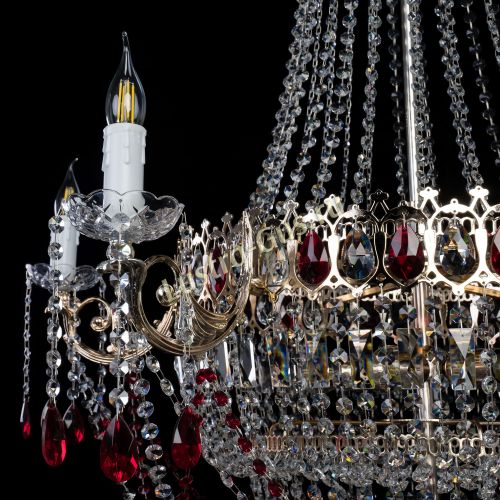 Люстра Елизавета красная в Химках Гусь Хрустальный