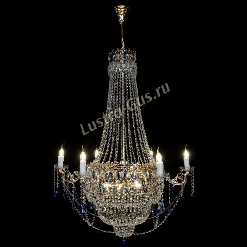 Люстра Елизавета синяя в Химках Гусь Хрустальный