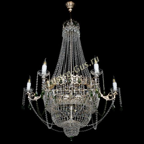 Люстра Елизавета зеленая в Химках Гусь Хрустальный