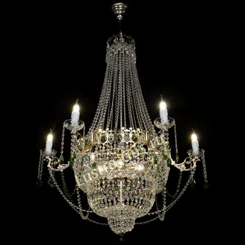 Люстра Елизавета зеленая в Химках Гусь Хрустальный