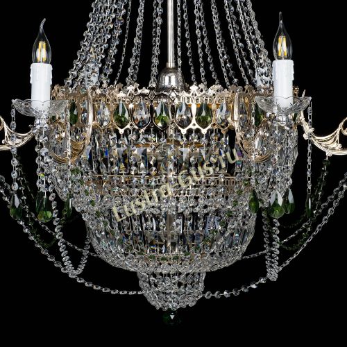 Люстра Елизавета зеленая в Химках Гусь Хрустальный