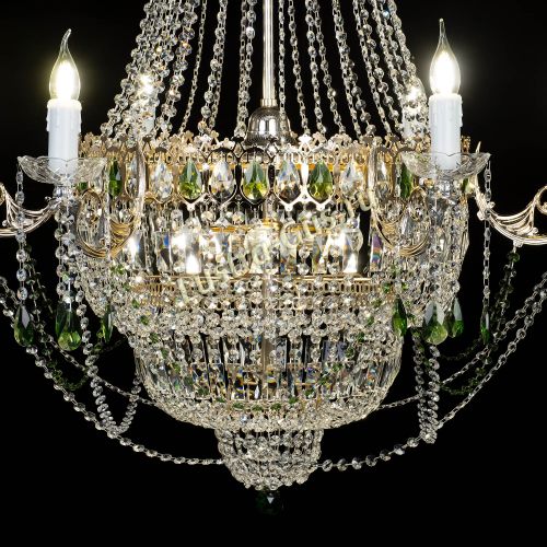 Люстра Елизавета зеленая в Химках Гусь Хрустальный