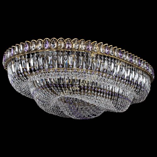 Люстра Кольцо Овал №17 под бронзу фиолетовая в Химках Гусь Хрустальный