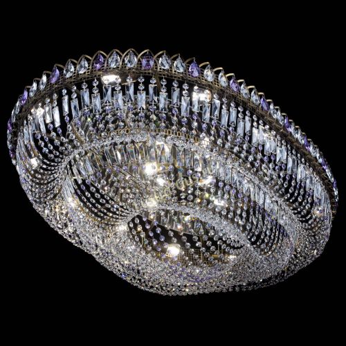 Люстра Кольцо Овал №17 под бронзу фиолетовая в Химках Гусь Хрустальный