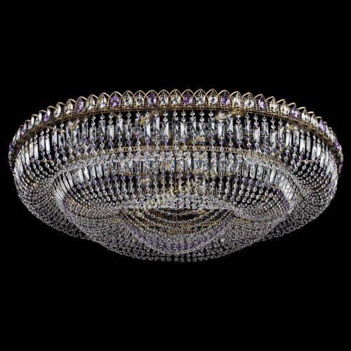 Люстра Кольцо Овал №17 под бронзу фиолетовая в Химках Гусь Хрустальный