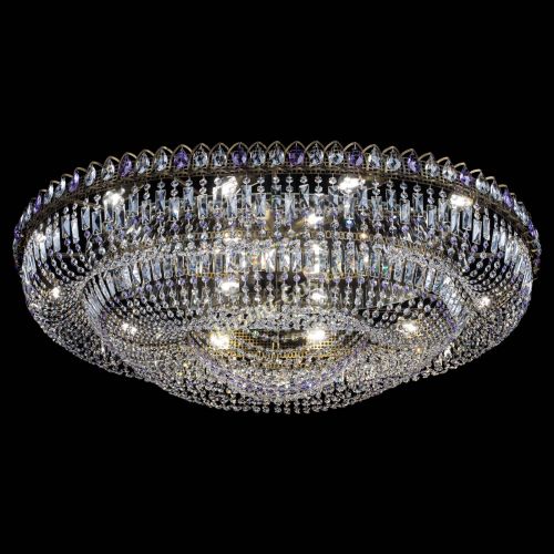 Люстра Кольцо Овал №17 под бронзу фиолетовая в Химках Гусь Хрустальный