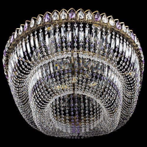 Люстра Кольцо Овал №17 под бронзу фиолетовая в Химках Гусь Хрустальный