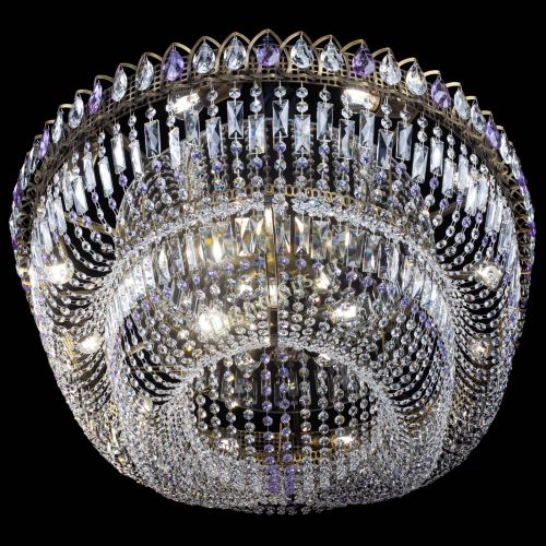 Люстра Кольцо Овал №17 под бронзу фиолетовая в Химках Гусь Хрустальный