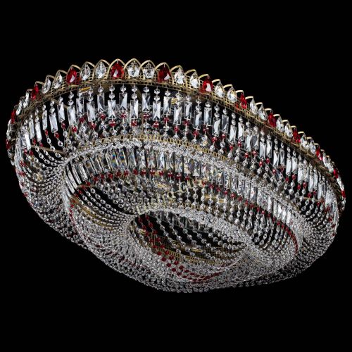 Люстра Кольцо Овал №17 под бронзу красная в Химках Гусь Хрустальный