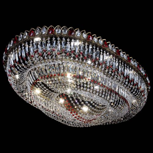 Люстра Кольцо Овал №17 под бронзу красная в Химках Гусь Хрустальный