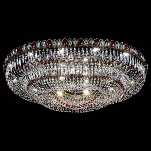 Люстра Кольцо Овал №17 под бронзу красная в Химках Гусь Хрустальный