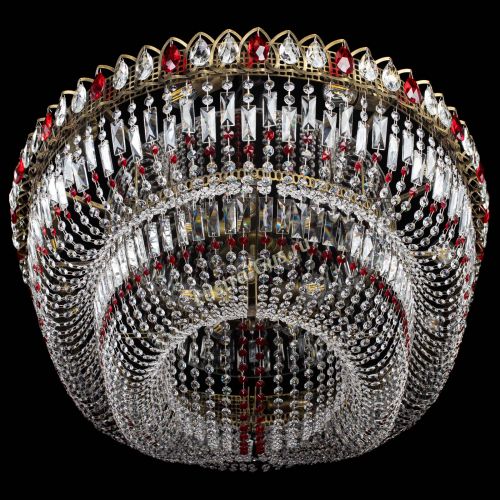 Люстра Кольцо Овал №17 под бронзу красная в Химках Гусь Хрустальный