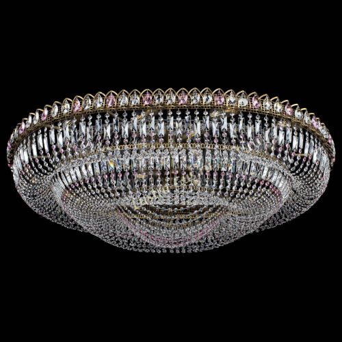 Люстра Кольцо Овал №17 под бронзу розовая в Химках Гусь Хрустальный