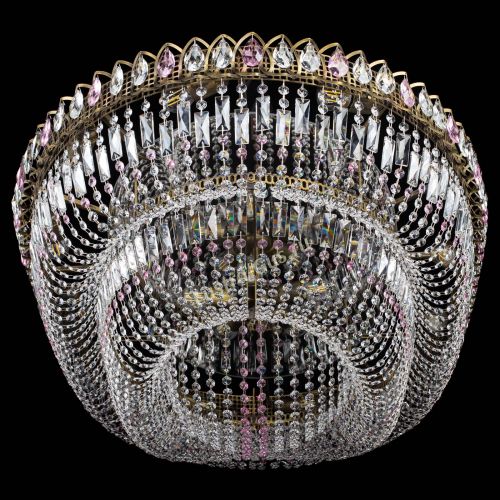 Люстра Кольцо Овал №17 под бронзу розовая в Химках Гусь Хрустальный